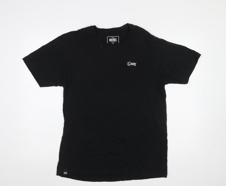 Diesel Men's Black XL Crew Neck Cotton Logo T-Shirt