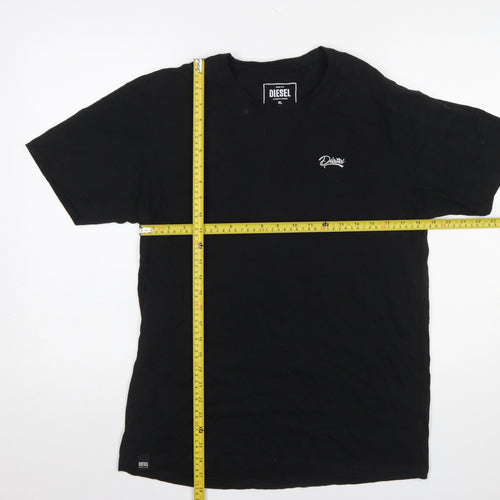 Diesel Men's Black XL Crew Neck Cotton Logo T-Shirt