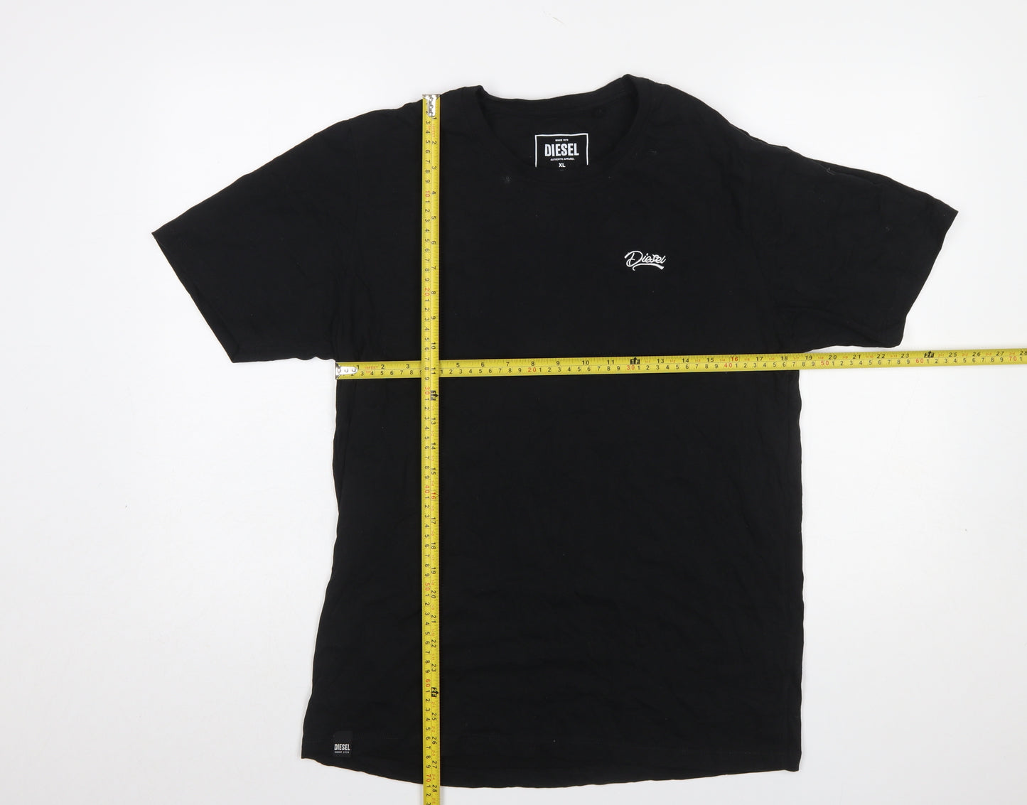 Diesel Men's Black XL Crew Neck Cotton Logo T-Shirt
