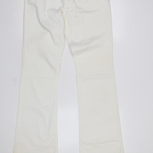 ICHI Women's White Straight Leg Jeans Size 32 Cotton Denim