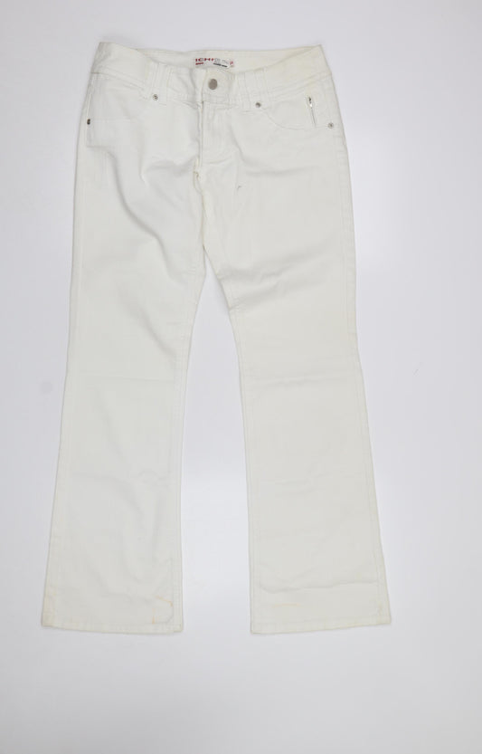 ICHI Women's White Straight Leg Jeans Size 32 Cotton Denim