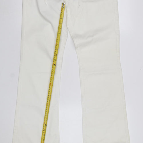 ICHI Women's White Straight Leg Jeans Size 32 Cotton Denim
