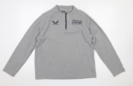 Castore Men’s Grey 1/4 Zip Racing Sweatshirt Size M Athletic Fit