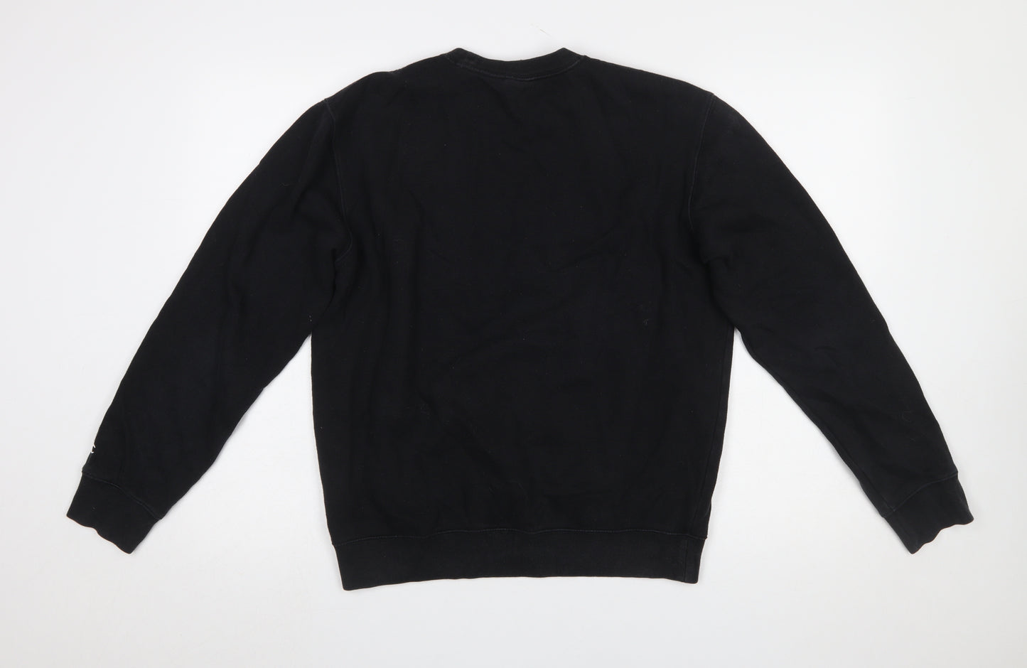 Champion Men's Black Medium Pullover Sweatshirt Crew Neck Logo Fleece