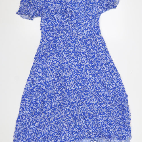 Emily & Me Women’s Blue Floral Midi Fit & Flare Dress Size 10