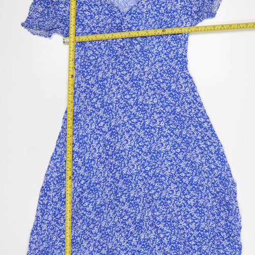 Emily & Me Women’s Blue Floral Midi Fit & Flare Dress Size 10