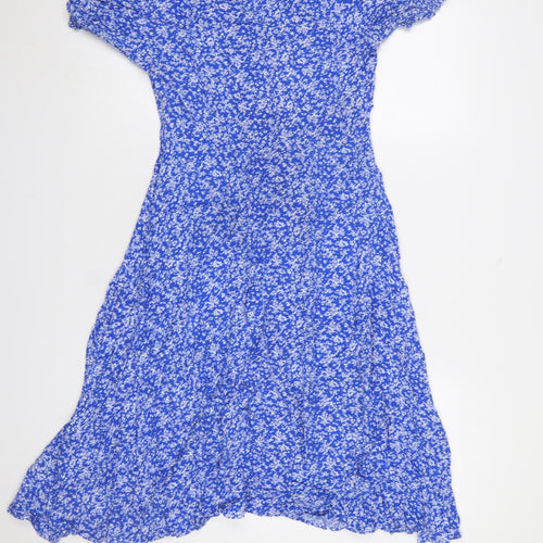 Emily & Me Women’s Blue Floral Midi Fit & Flare Dress Size 10