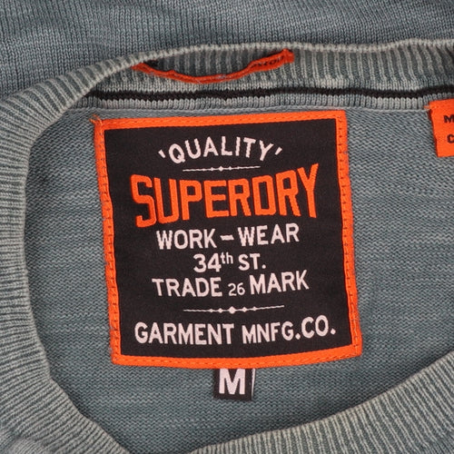 Superdry Men’s Green Cotton Crew Neck Pullover Sweatshirt M