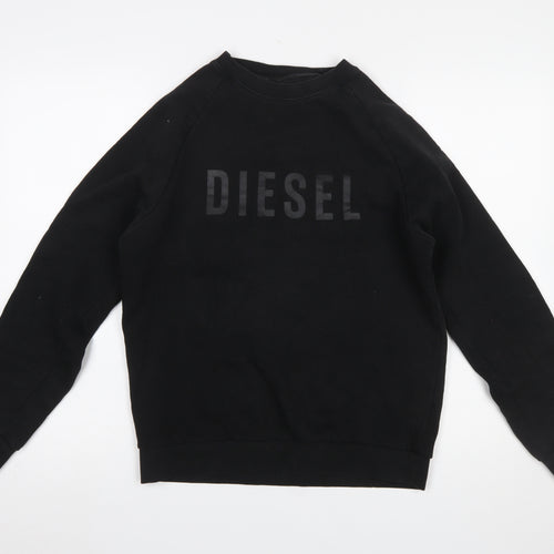 Diesel Men's Black Logo Pullover Sweatshirt Size S Regular Fit