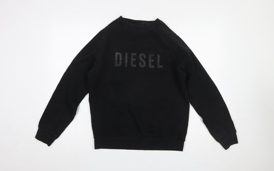 Diesel Men's Black Logo Pullover Sweatshirt Size S Regular Fit