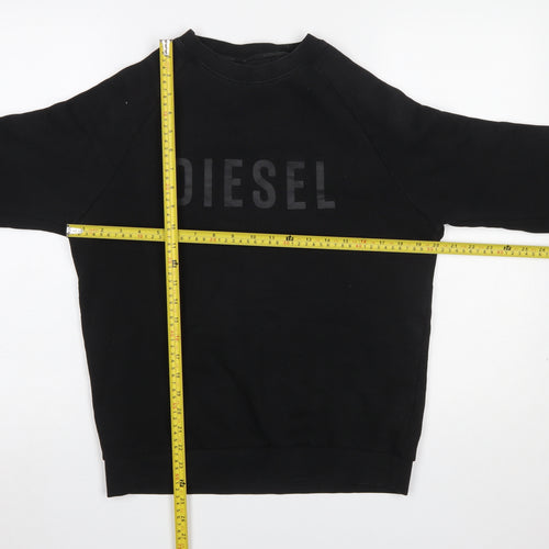 Diesel Men's Black Logo Pullover Sweatshirt Size S Regular Fit
