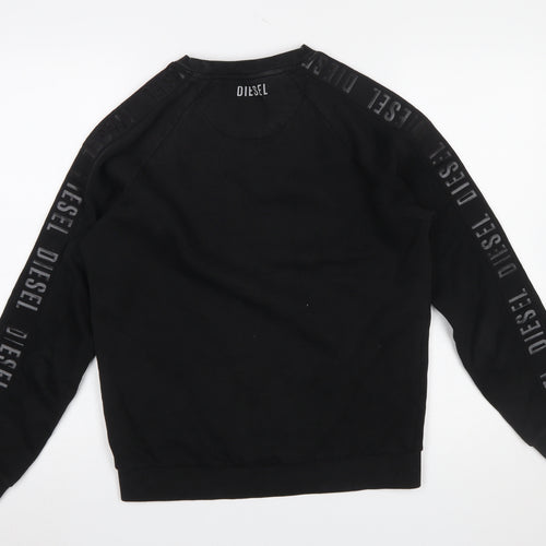 Diesel Men's Black Logo Pullover Sweatshirt Size S Regular Fit