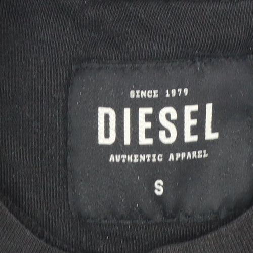 Diesel Men's Black Logo Pullover Sweatshirt Size S Regular Fit