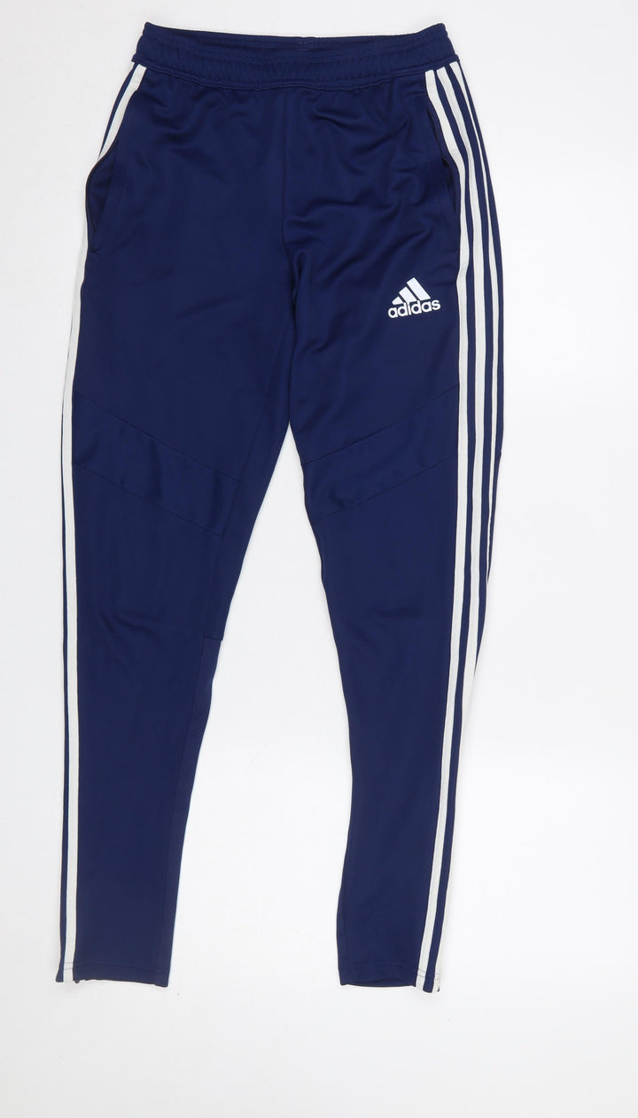 Adidas Men's Blue XS Slim Fit Jogger Trousers with Stripes