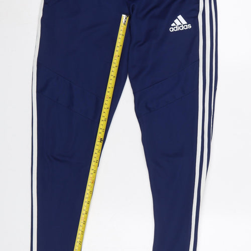 Adidas Men's Blue XS Slim Fit Jogger Trousers with Stripes