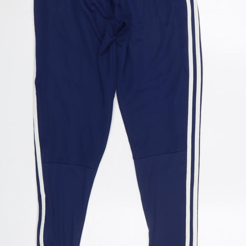 Adidas Men's Blue XS Slim Fit Jogger Trousers with Stripes