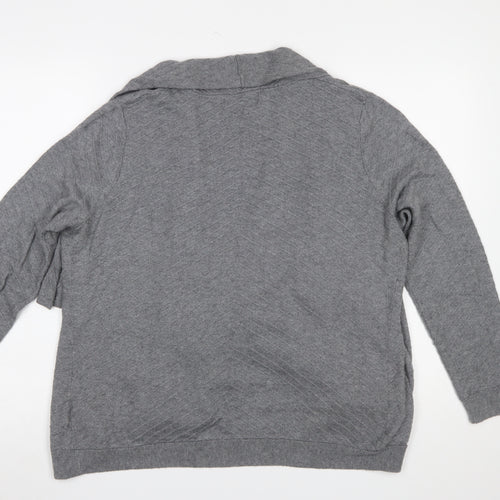 Maine New England Women’s Grey Knit Open Cardigan Size 16