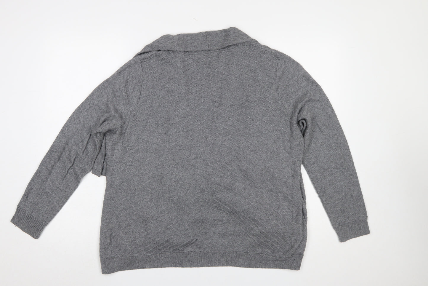 Maine New England Women’s Grey Knit Open Cardigan Size 16