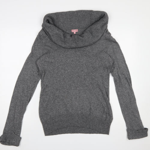 Phase Eight Women's Grey Cowl Neck Long Sleeve Jumper Size 14