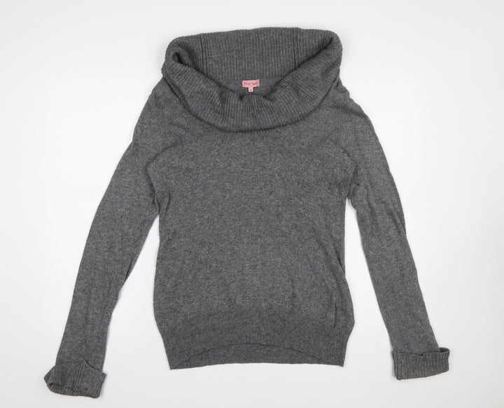 Phase Eight Women's Grey Cowl Neck Long Sleeve Jumper Size 14