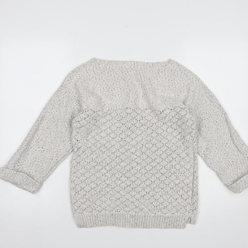 FatFace Women’s Ivory Cotton Knit Jumper Size 12 Crew Neck Pullover