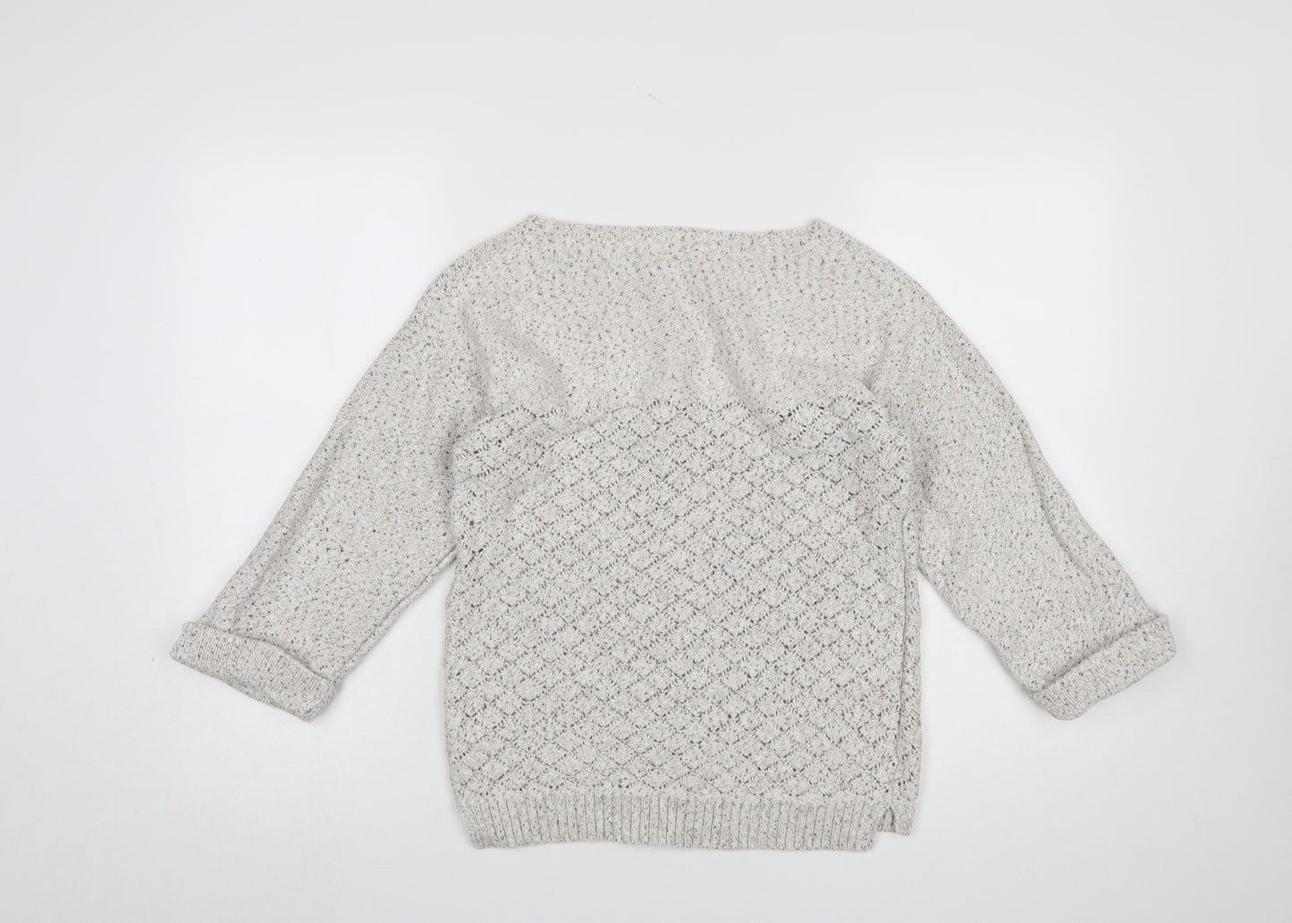 FatFace Women’s Ivory Cotton Knit Jumper Size 12 Crew Neck Pullover
