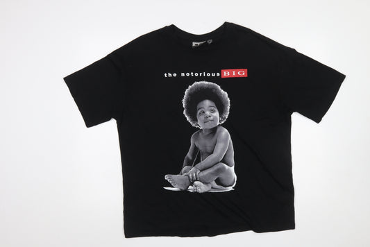 Primark The Notorious B.I.G. Black Graphic T-Shirt Women's M Music Casual