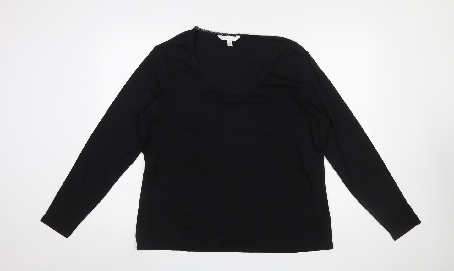 H&M Mama Black Long Sleeve Maternity Top Women XXL Cotton Blend