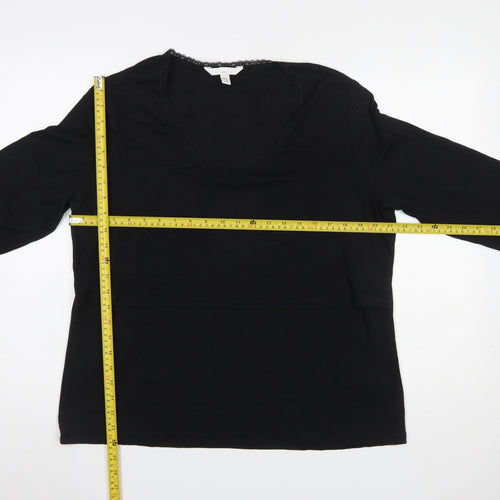 H&M Mama Black Long Sleeve Maternity Top Women XXL Cotton Blend