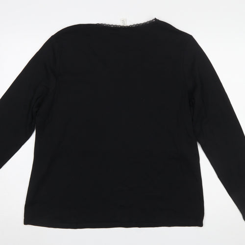 H&M Mama Black Long Sleeve Maternity Top Women XXL Cotton Blend