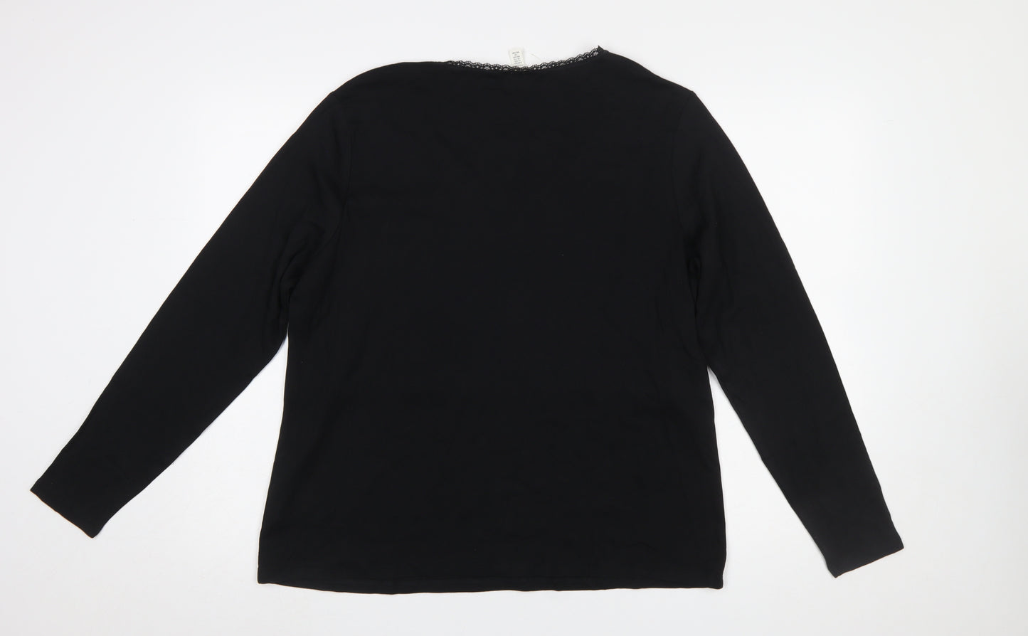 H&M Mama Black Long Sleeve Maternity Top Women XXL Cotton Blend