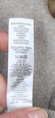 Dunnes Women’s Beige Long Overcoat Size S Classic Buttoned Style