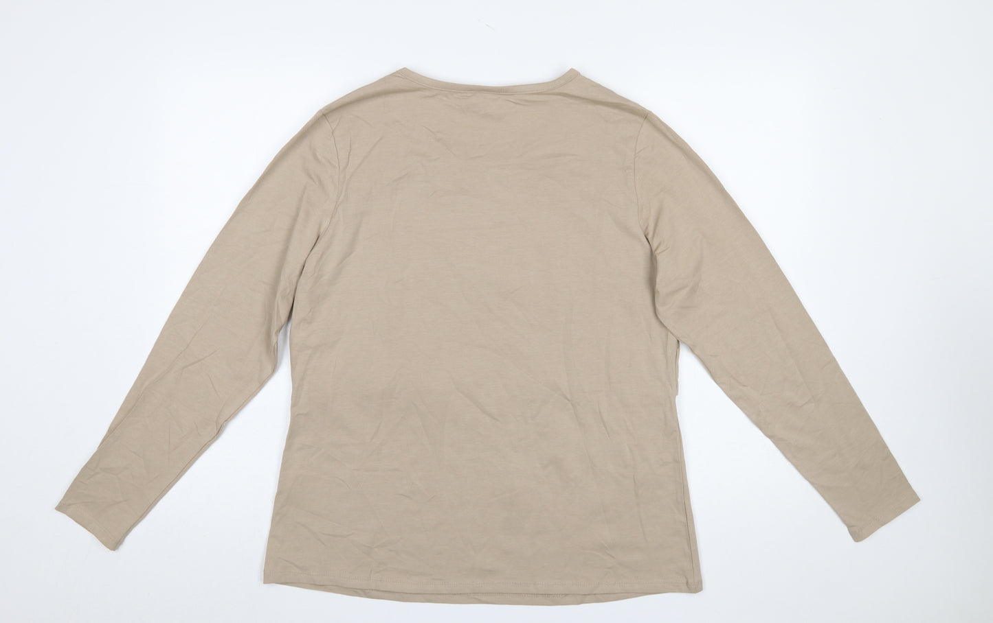 H&M MAMA Women Beige Long Sleeve Basic Maternity T-Shirt Size 16