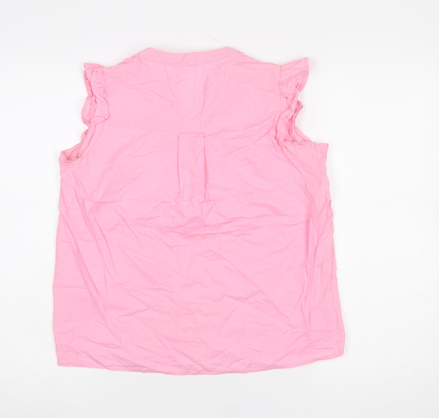 Dunnes Women Pink Embroidered Floral Sleeveless Tunic Blouse Size S