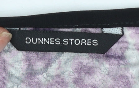 Dunnes Stores Womens Black Pink Animal Print Wrap Top Size 18