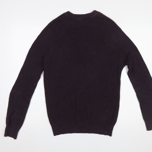 Zara Men Black Cotton Crew Neck Pullover Jumper Size S