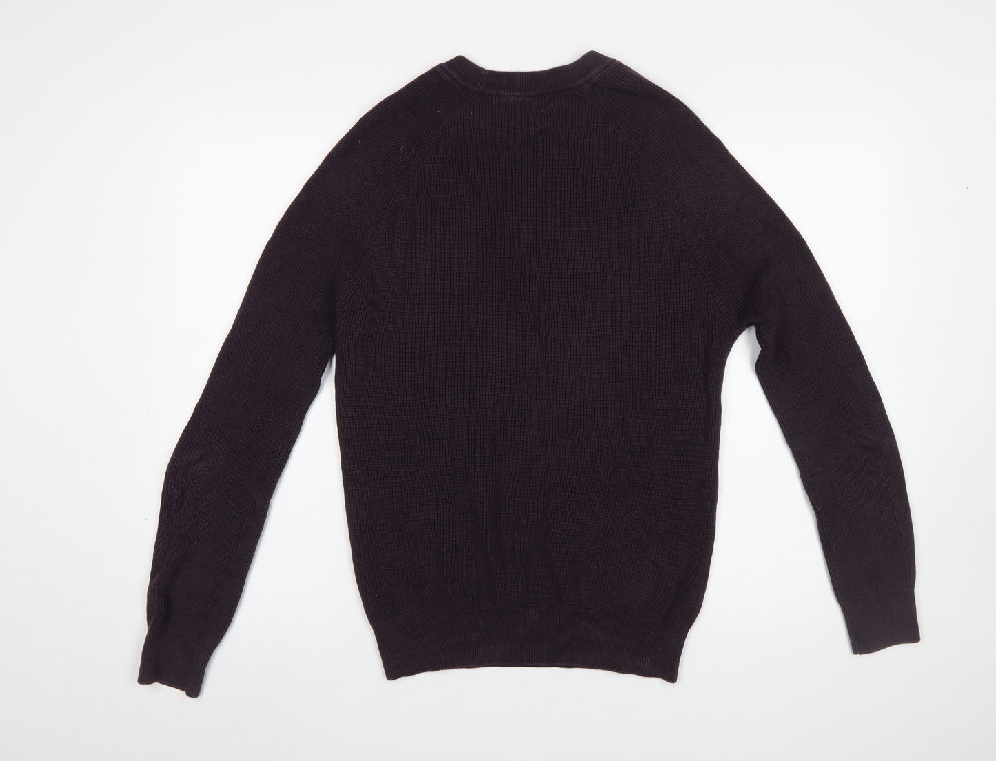 Zara Men Black Cotton Crew Neck Pullover Jumper Size S
