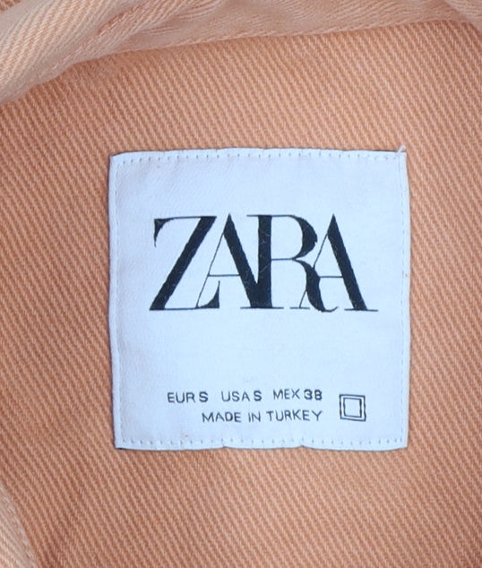 ZARA Men's Orange Cotton Long Sleeve Button-Up Shirt Size S