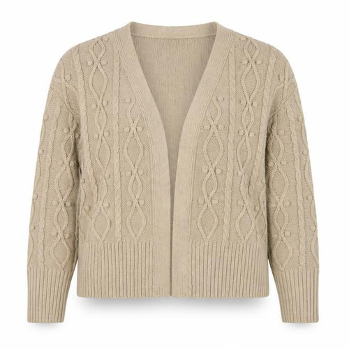 River Island Women’s Beige Cable-Knit Open Cardigan Size S