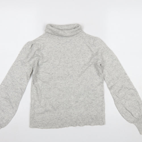 Laura Ashley Womens Grey Roll Neck Jumper UK 8 Long Sleeve Lightweight Knit