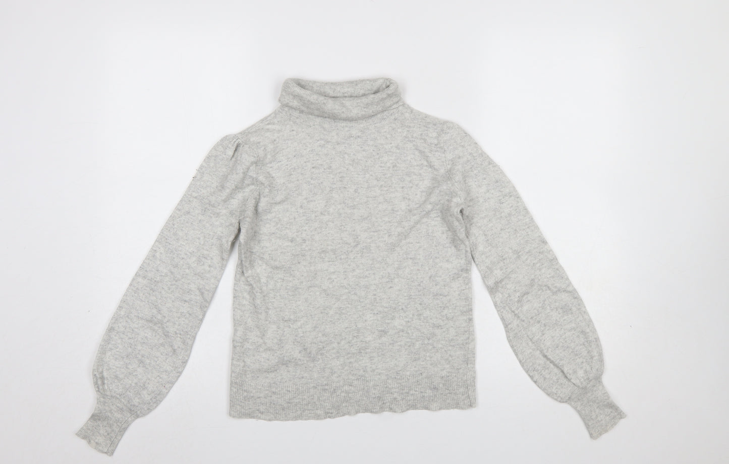 Laura Ashley Womens Grey Roll Neck Jumper UK 8 Long Sleeve Lightweight Knit