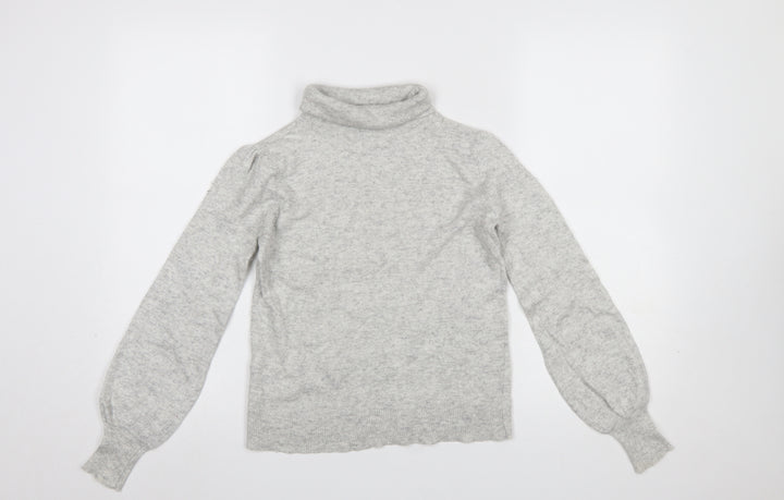 Laura Ashley Womens Grey Roll Neck Jumper UK 8 Long Sleeve Lightweight Knit