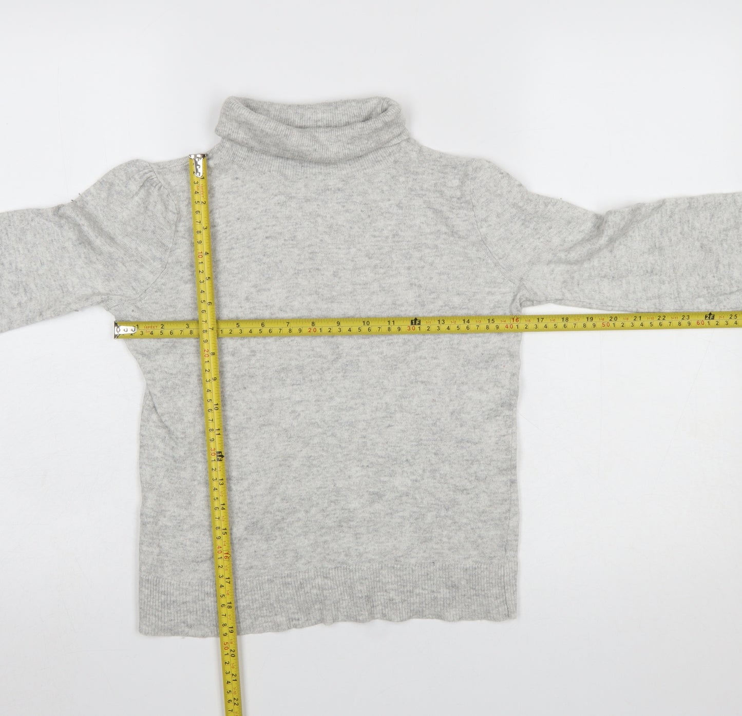 Laura Ashley Womens Grey Roll Neck Jumper UK 8 Long Sleeve Lightweight Knit