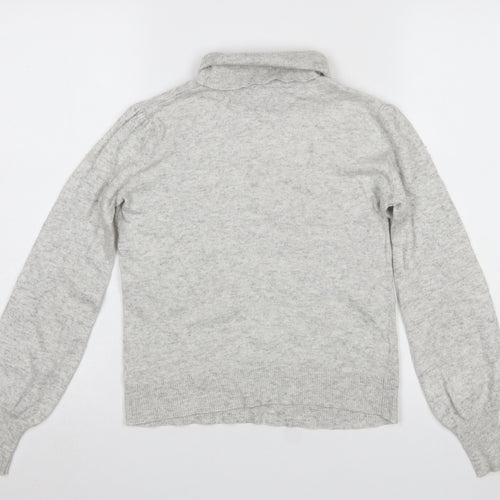 Laura Ashley Womens Grey Roll Neck Jumper UK 8 Long Sleeve Lightweight Knit