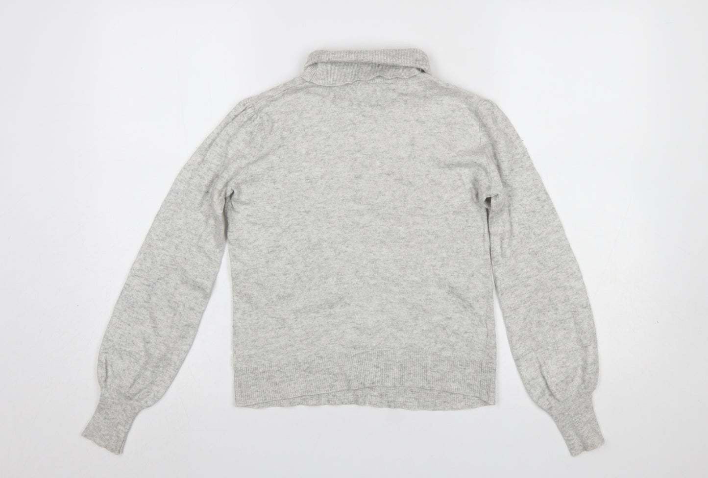 Laura Ashley Womens Grey Roll Neck Jumper UK 8 Long Sleeve Lightweight Knit