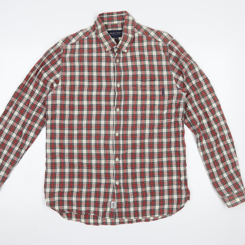 Shore Leave Men's Red Check Long Sleeve Button-Up Shirt Size M