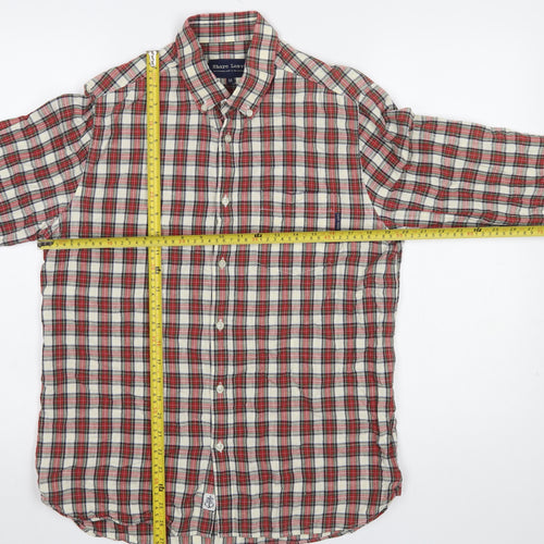 Shore Leave Men's Red Check Long Sleeve Button-Up Shirt Size M
