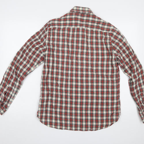 Shore Leave Men's Red Check Long Sleeve Button-Up Shirt Size M