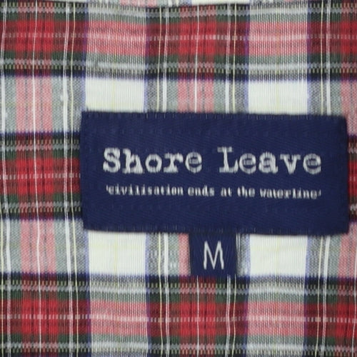 Shore Leave Men's Red Check Long Sleeve Button-Up Shirt Size M