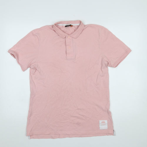 Sundek Men’s Pink Cotton Stretch Polo Shirt M Short Sleeve